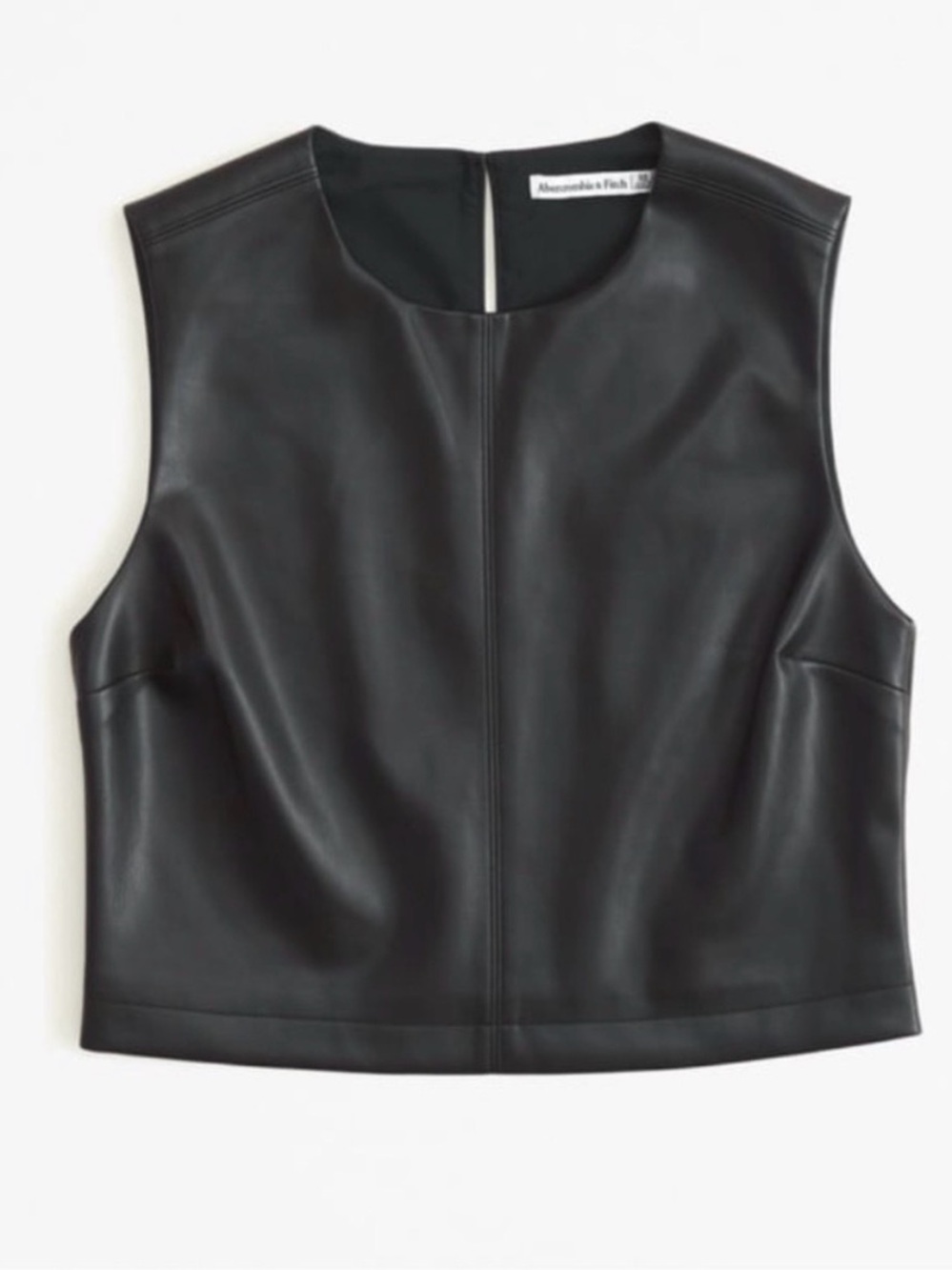 Abercrombie & Fitch Black Faux Leather Tank Top Size Small A&F